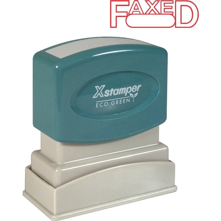 Faxed Ink Stamp,w/Blank Window,1/2x1-5/8, Red Ink